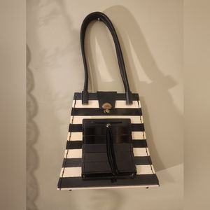 Estilo De Vida Art Deco Leather Handbag